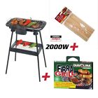 BARBECUE ELETTRICA SENZA FUMO 2000W CON PIEDI BBQ GRIGLIA+OMAGGIO