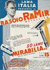 PUBBLICITA   1941 RASOIO RAMIR LAMETTE ITALIA MIRABILIA ACQUI BARBA BARBIERE