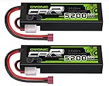 OVONIC Lipo 2s - Batteria 7,4 V 50 C 5200 mAh con spina T Deans Style per camion RC Car (2 pezzi)