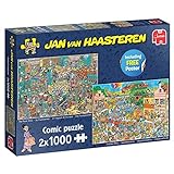 Jumbo Musik-Shop & Urlaubsfieber 2x 1000 Teile Polizia Jan van Haasteren-Soapbox Racing & Nostalgia Crafts-Puzzle 2x1000 pezzi, Multicolore, 68x49cm, 20049