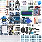 Miuzei Kit Starter compatibile con Arduino Set di Elettronica Kit Versione Completa Kit Elettrico con Breadboard Sensori Resistenze Alimentatore Led Programmazione Kit Tecnico