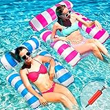 2 PCS Amaca Gonfiabile, CZMAO 4-in-1 Acqua Lettino Pieghevole Piscina, Giocattoli con Pompa ad Aria Portatile