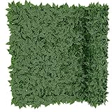 Siepe Finta Artificiale Ultra Coprente Anticaduta Rotolo Rete Frangivento Ornamentale Foglia Edera Sintetica Per Ringhiera Terrazzo Balcone Giardino Recinzione Verde Scuro (1 x 3 Mt)