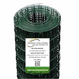 SERVICE SOLUTIONS - Rete Metallica per Recinzioni - Zincata Plastificata Elettrosaldata Rigida - Rotolo 25 Metri x Recinzioni Metalliche da Giardino (H 150 CM)