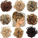 Hair Extension Clip Capelli Veri Chignon Updo Bun Ponytail Scrunchie Parrucchino Capelli Ricci Mossi Posticci Biondo scuro a biondo candeggina