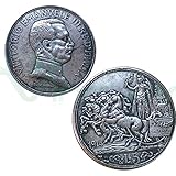 Vinciann Moneta Copia Italia 5 Lire 1914 Quadriga Briosa Vittorio Emanuele III 38.00mm