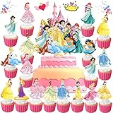 25 Pezzi Cupcake Topper Principesse, Decorazione Torta, Addobbi adatte per Feste di Compleanno, Baby Shower