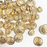 50 Pezzi 5 Diverse Dimensioni Bottoni Metallo Bottoni oro Giacca 15mm 18mm 23mm 25mm 30mm per Blazer, Abiti, Cappotto, Uniforme E Giacca