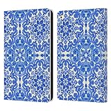 Head Case Designs Licenza Ufficiale Micklyn Le Feuvre Cobalt Blue And White Pattern Floreali Custodia Cover in Pelle a Portagoglio Compatibile con Apple iPad Air 2 (2014)