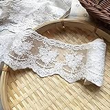 Sourcemall Nastro in pizzo, delicato nastro a corona per artigianato, cucito e decorazioni per abiti da sposa, 8,4 cm di larghezza, 4,6 m per lotto (bianco)