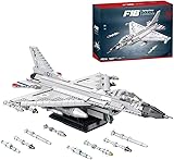 Set Aereo Militare, Set Blocchi F-16 Fighting Falcon, Giocattolo da Costruzione in Mattoni per Modello di Aereo Militare, Elicottero Moc Compatibile con Lego - 1427 PCS