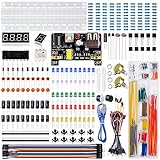 Miuzei Starter Kit Breadboard Set compatibile con Arduino Compreso modulo di alimentazione ponticello cavo resistenza assortimento potenziometro LED diodi Set per principianti elettronica