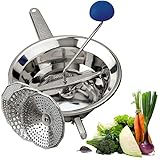 Virsus Passatutto in acciaio inox 18/10, DIAMETRO 24cm, 3 Dischi in dotazione, passaverdure manuale antiruggine per schiacciare patate, verdure, legumi, zuppe, salse, pomodori, Made in Italy