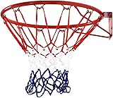 REPLOOD Canestro Basket Regolamentare 46 Cm 18" con Rete e Kit per Montaggio in Metallo Colori Americani