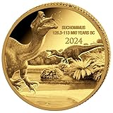 Moneta d oro 0,5 grammi 2024 Prehistoric Life Suchomimus