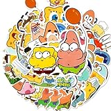 Spongebob Adesivi Bambini, Set di 110 Sticker Spongebob, Adesivi Personalizzati, Adesivi Carini Impermeabili per Valigia, Skateboard, Laptop, Frigorifero, Natalizi Compleanno Regalo per Bambini Adulti