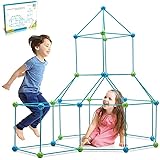 DDYX2020 140 PCS Kit di Costruzione del Forte per Bambini Gioco Costruzioni Castelli Tenda Razzo Torre Fai da Te 3D Puzzle Blocchi Bastoni Giocattoli Educativi Regalo Natale per Bambini Ragazzi