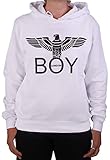 BOY LONDON Felpina Co - Felpa con cappuccio, bianco, M