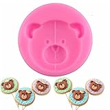 Cartoon 3D Bear Head Soap Mold Cookie Mold Lollipop Chocolate Mold Cake Decoration Tool DIY Baking Cooking Fondant Silicone Mold