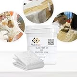 Resin Pro - Kit Riparazione Resina + Fibra di Vetro 1m2 mat 300g/m2- Veloce, Semplice e Duraturo, Materiale di Rinforzo, Resina Poliestere Ortoftalica, per Barche, Carrozzerie, Tubi - 700 GR