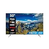 Metz Smart TV, Serie MUC7000, 50" (127cm), 4K UHD, Wi-Fi, Android 10.0, HDR10/HLG, HDMI, ARC, USB, Slot CI+, Dolby Vision, DVB-C/T2/S2, HEVC MAIN10, Google Assistant, Argento