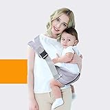 Bymivofun Marsupio Portatile, Spallacci Imbottiti Separati Allargati Regolabili Ergonomici, Imbracature per Bambini Traspiranti Morbide per Neonati e Bambini Fino a 25 kg, 5-42 Mesi (Grigio)