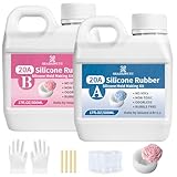 Silicone per Stampi 20A,1000ml Traslucido Silicone Liquido Mescolamento 1:1 Rapida Cura Gomma Siliconica per Stampi,DIY Sapone Artigianale,Candele,Stampi per Resina