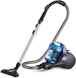 Eureka WhirlWind Aspirapolvere senza sacco, aspirapolvere a traino, aspirapolvere potente silenzioso con cavo per tappeti, pavimenti, pelo animale e polvere, 700W, 1,5L, blu