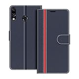 COODIO Custodia in Pelle per ASUS Zenfone 5Z ZS620KL, Cover a Libro Magnetica Portafoglio per ASUS ZenFone 5 ZE620KL / Zenfone 5Z ZS620KL, Blu Scuro/Rosso