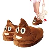 Loandicy Pantofole Divertenti Cacca - Bella Espressione Cacca Donne Pantofola,Scarpe da casa in Peluche in Foam Caldo sfocato, morbide, comode, Antiscivolo, Piatte, Invernali, per Coppia