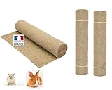 La Cordeline Set di 3 tappeti lettiera canapa naturale, 40 x 100 cm, 1000 g/m², fondo gabbia per roditori, conigli, criceti, ecc