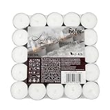 Hofer Tealight Candele Bianche Non profumate - 100 Pezzi - Tea Light Candeline Cera Antigoccia - Durata di combustione 4 Ore - 1 x Set di 100 Lumini