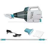 Intex 28628 - Aspirapolvere Vacuum Ricaricabile ZR200 per Piscine e Spa, con Asta 280 cm e Due Teste Aspiratrici, Plastica, Bianco