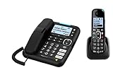 Amplicomms per Delta Telefono Combo Fisso + Cordless Amplificati Suoneria 90dB Audio 35dB Segreteria Telefonica Call Blocker Black List Blocco Chiamate Indesiderate Tasti Display XL Vivavoce