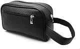 Lo Stock Perfetto LSP Pochette Morbida Casual Per Uomo e Donna Con Cinturino Da Polso In Similpelle Ecopelle Borsa A Mano - 23x12x7 cm - Black (Nero)