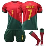 FTRGHNY Maglia Calcio per Bambini Adulti,Maglietta da calcio,Rosso Maglia,2024 Set di Maglie da Calcio,Abbigliamento da Allenamento per il Calcio Camicia, Pantaloncini e Calzini