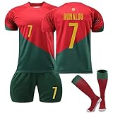 Maglia Calcio Bambino Adulti, Al NASSR Aglietta da Calcio Casa/Visitatore, 2024 Set di Maglie da Calcio,Rosso Abbigliamento da Allenamento per il Calcio Camicia, Pantaloncini Calzini Rodillera