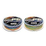 NUZAMAS Set di due lenze da pesca intrecciate, 200 m totali/220yds, colori misti, trame a 4 fili, trecce in PE super lisce, dimensioni 1,0 (8,3kg/18,3lb) e dimensioni 3,0 (20,8kg/45,86lb)