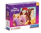 Clementoni Princess-12 Pezzi Bambini 3 Anni, Cartoni Animati, Puzzle, Made In Italy, Colore Disney Princess 12 Cubi, 41197