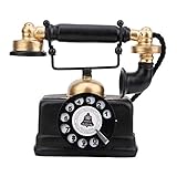 Haofy Telefono Antico Puntello Retro Rotary con Cavo Old Fashion Telefono Fisso Antico Home Desk Decor per Cafe Bar Figurine Retro Wired Corded Telefono Fisso Ornamento