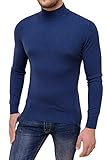 Evoga Maglioncino Golf Uomo Casual Lupetto Invernale Sottogiacca (L, Navy)