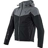 DAINESE - Ignite Tex Jacket, Giacca Moto Uomo, Fleece in Tessuto Idrorepellente e Traspirante, Giacca Moto Antipioggia, Protezioni Spalle e Gomiti, Dettagli Riflettenti, Nero/Antracite