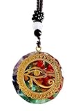 Ciondolo Occhio di Ra Collana Orgonite Yoga Meditazione Geometria Sacra Talismano della Ricchezza Amuleto Mistico Portafortuna Potentissimo Accessorio Auto Idea Regalo Uomo Donna