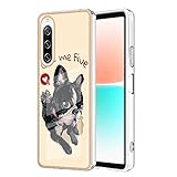 HAOYE Adatta per Cover Sony Xperia 10 IV, Motivo Colorato Unico Elegante, Realizzata in TPU Flessibile Fornisce Protezione Antiurto e AntiGraffio. Cane