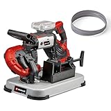 Einhell Sega a nastro per metallo a batteria TE-MB 18/127 U Li-Solo Power X-Change (18 V, altezza di taglio 115 mm, larghezza di taglio 127 mm, telaio inferiore, incl. 2 lame a nastro, senza batteria)