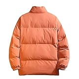 Caldi Piumini Invernali Giacca Impermeabile Antivento Cappotto da Esterno Imbottita Calda Parka Giacca Pesante Uomo Piumino Imbottito Invernale Cappotto in Cotone Spesso,Orange,XXL