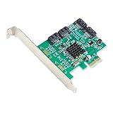 Syba - Scheda controller PCI-e x1 a 4 porte SATA III con staffe basso profilo