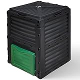 VOUNOT Compostiera da Giardino, 300L Composter da Esterno, Nero e Verde