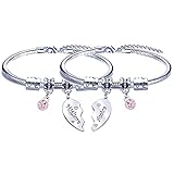 POIUYTRE 2 Braccialetti Con Ciondoli, Regolabili, Regalo dell amicizia Natale, Compleanno, Migliore Amica, per Donne e Ragazze