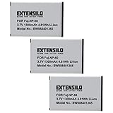 EXTENSILO 3x batteria compatibile con Rollei Movieline DP-6000 fotocamera digitale DSLR (1300mAh, 3,7V, Li-Ion)